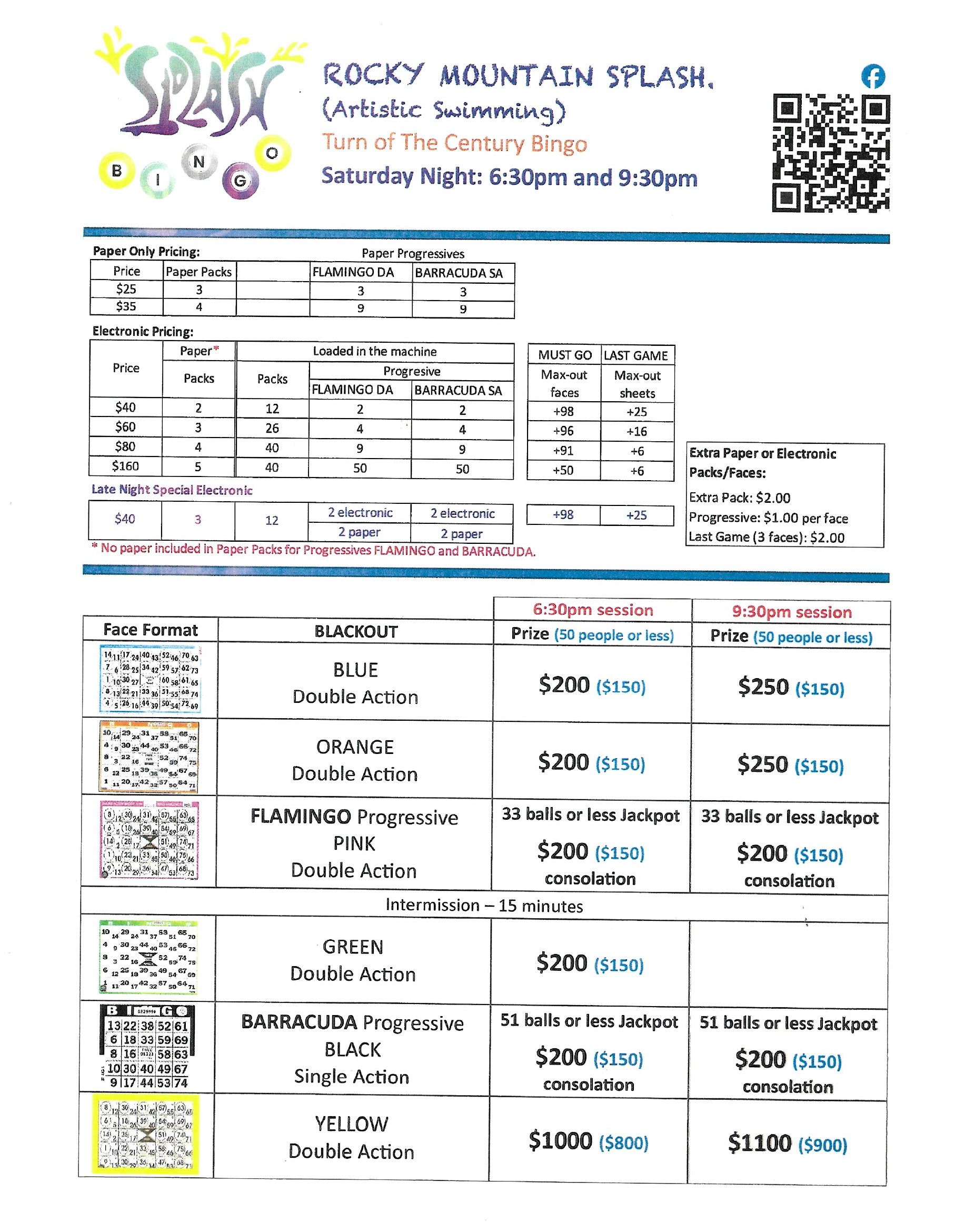 ROCKY MOUNTAIN SPLASH @ Turn Of The Century Bingo