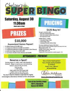 Chelsea's Super Bingo Aug 30 @ Turn Of The Century Bingo